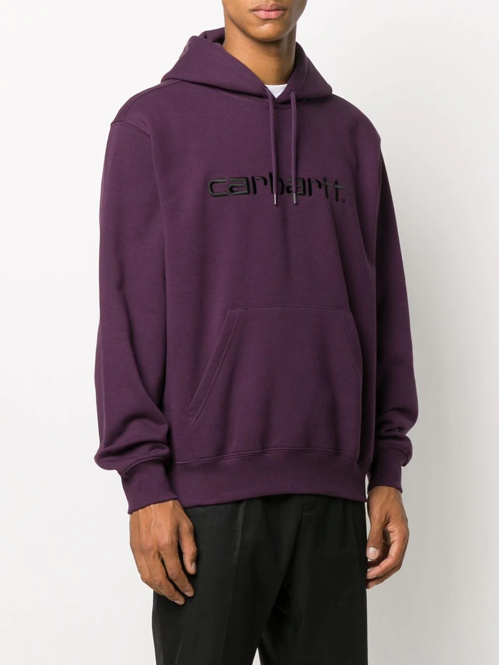 logo embroidered hoodie - 3