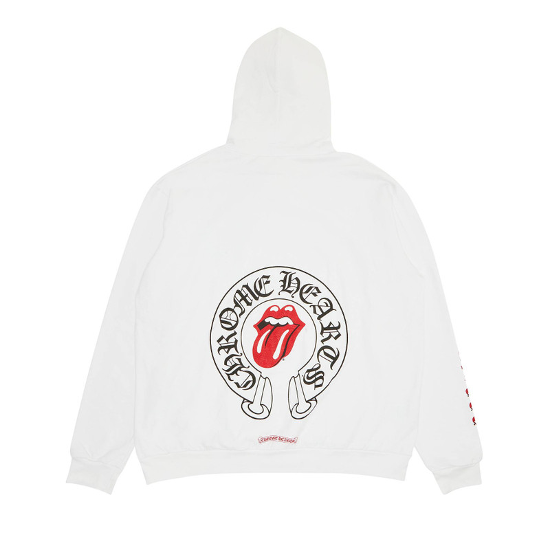 Chrome Hearts Chrome Hearts x Rolling Stone Lips Online Exclusive Hoodie 'White' outlook