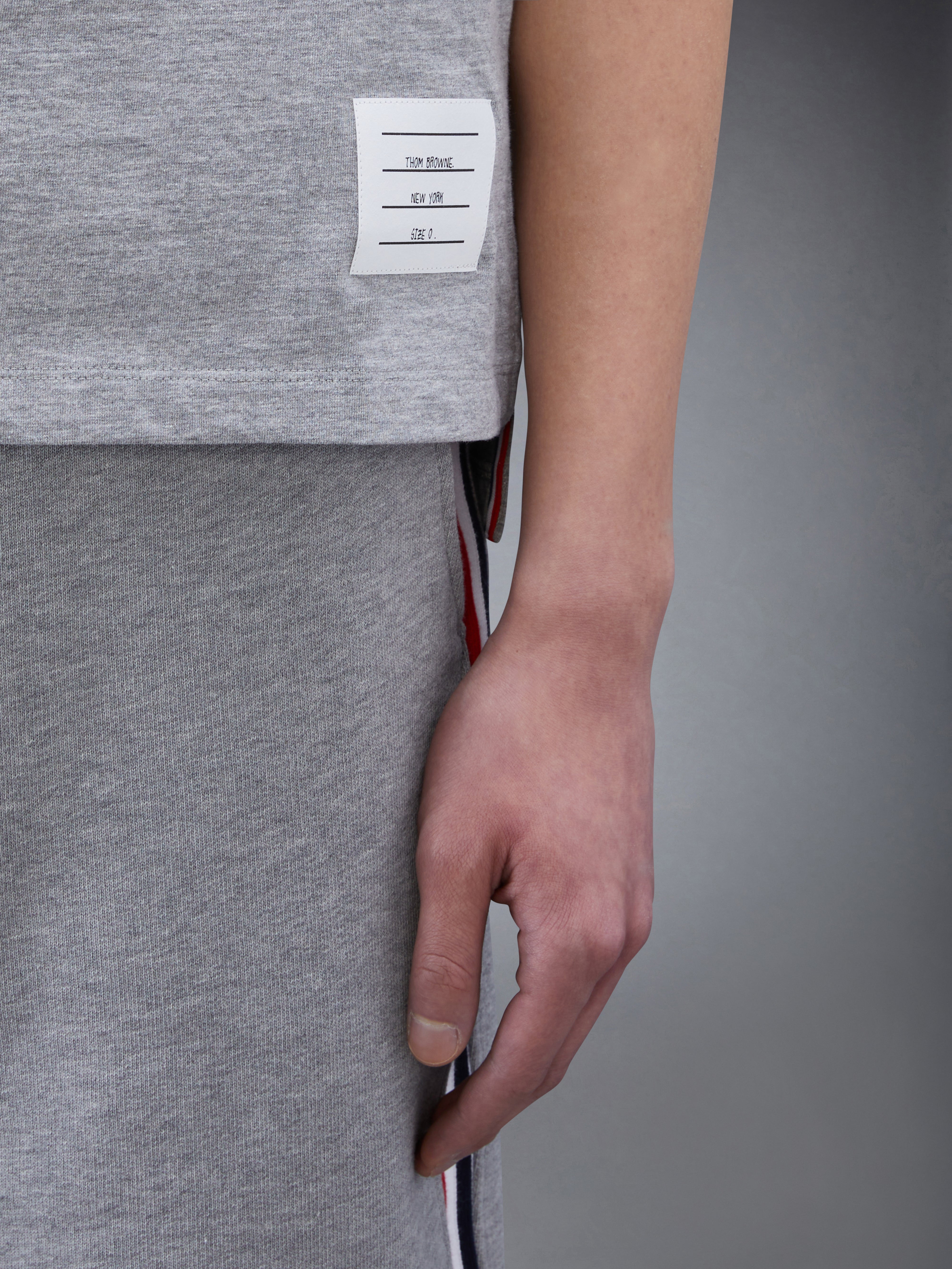 Light Grey Medium Weight Jersey Side Slit Relaxed Fit Tee - 5