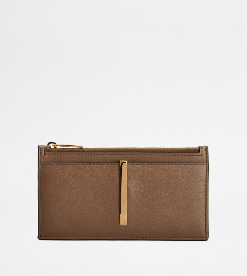 CARD HOLDER IN LEATHER - BROWN 1