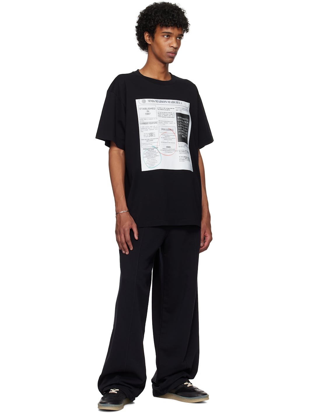 Black Newspaper Print T-shirt - 4
