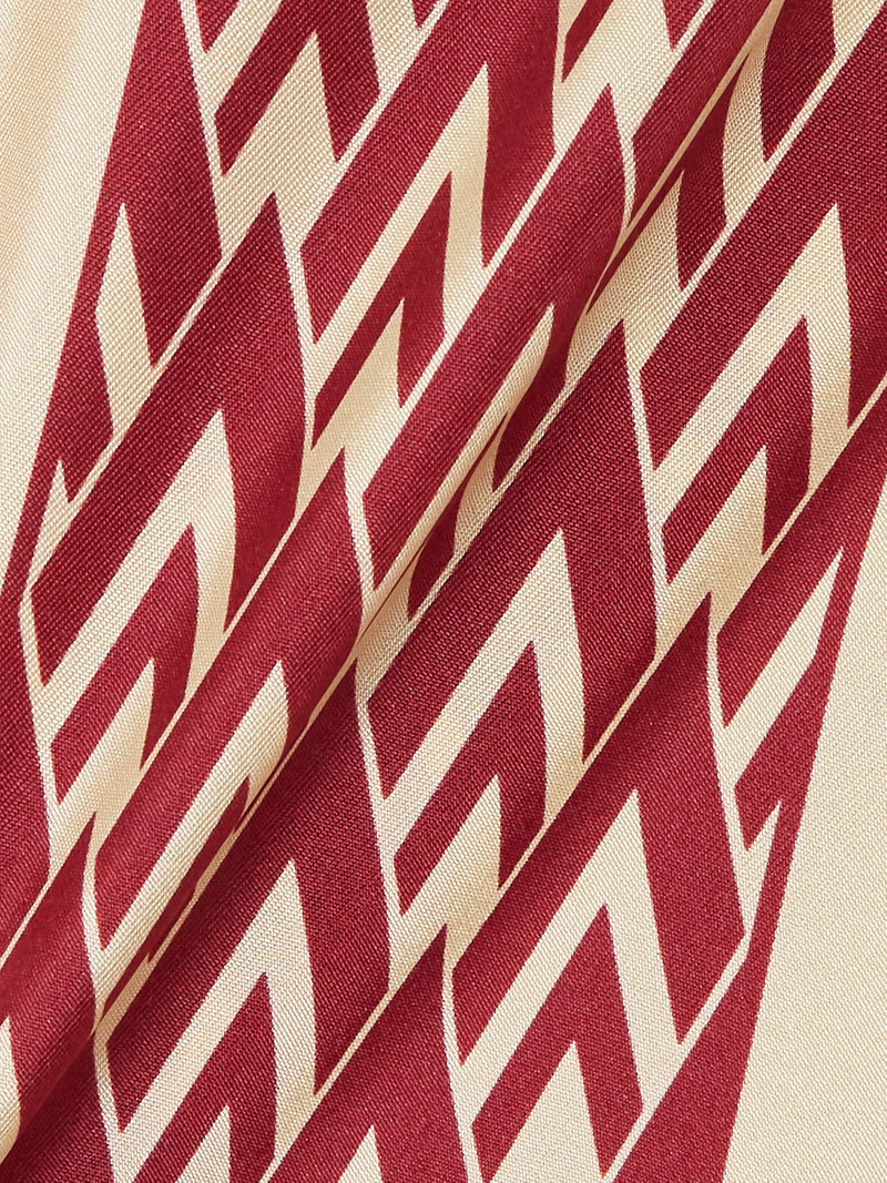 Toute La V Fringed Printed Silk-twill Scarf 3