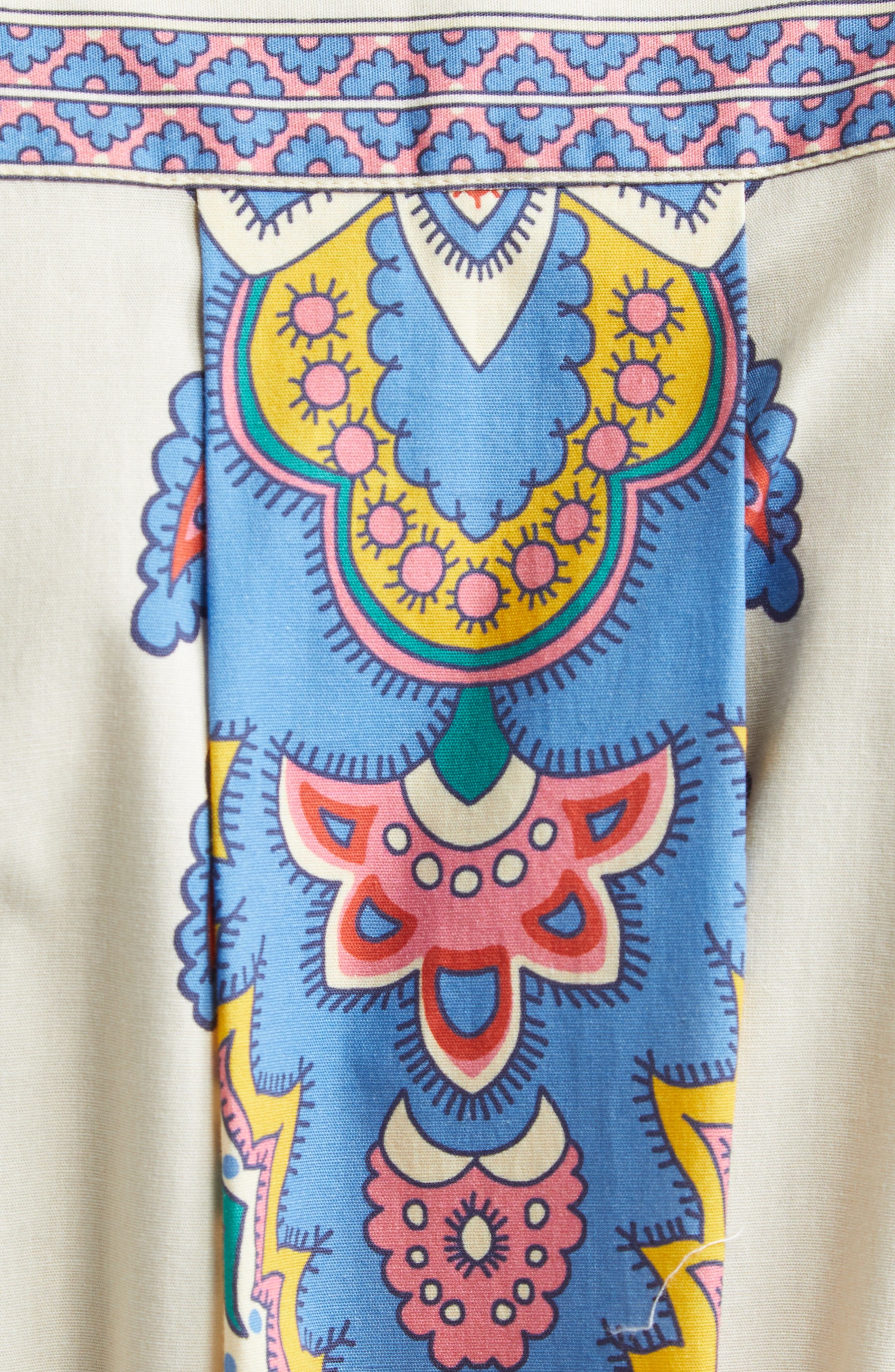 Etro Paisley Print Long Sleeve Belted Stretch Cotton Shirtdress in Stampa F.do Bianco at Nordstrom - 6