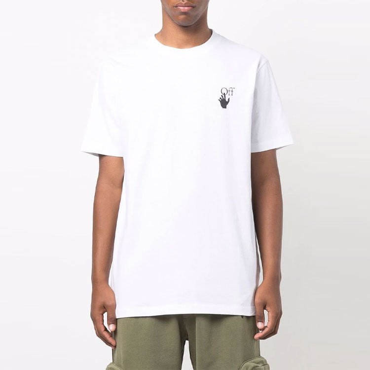 Men's Off-White FW21 Caravaggio Printing Short Sleeve White T-Shirt OMAA027F21JER0110184 - 3