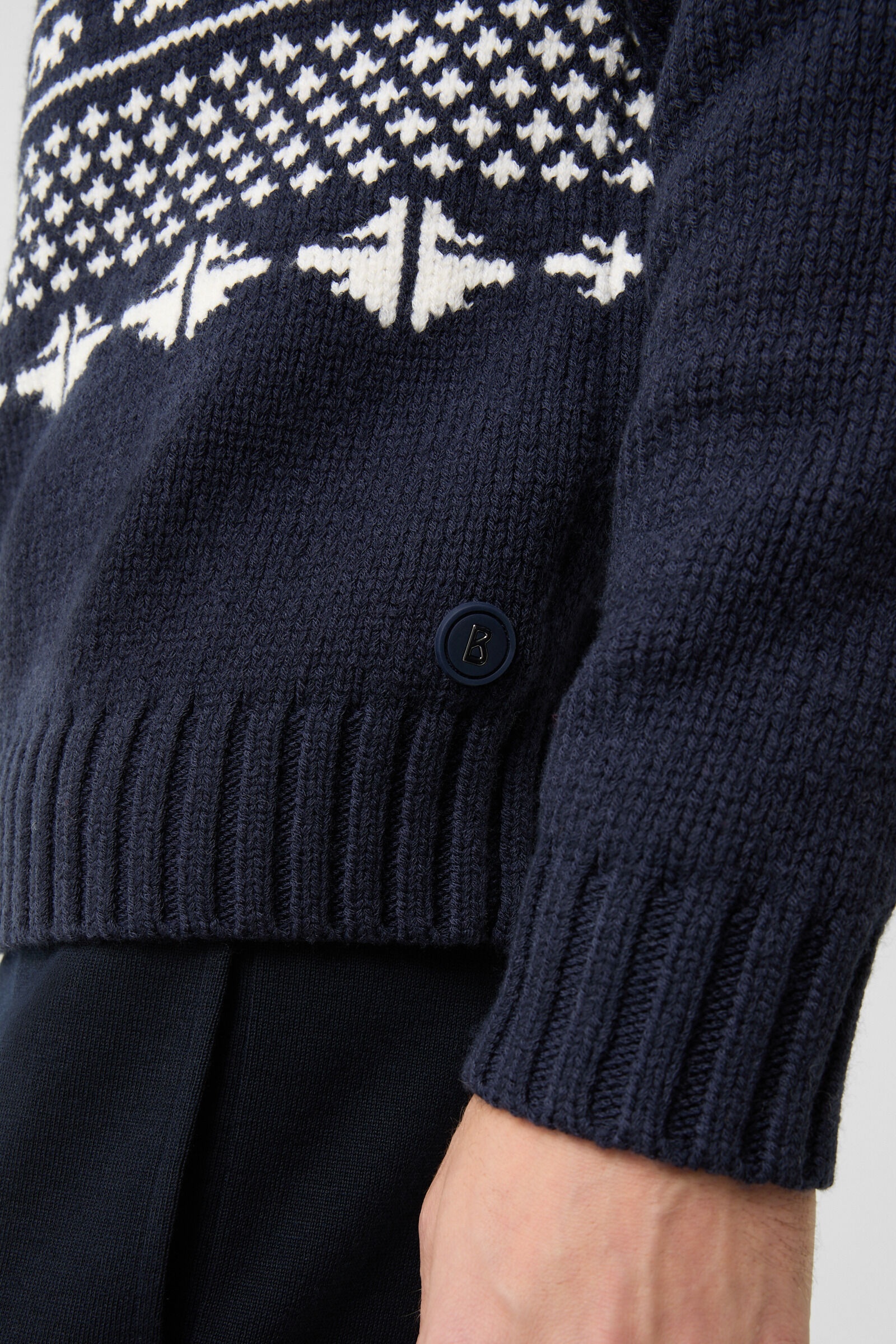 Lucian Sweater in Navy blue/White - 3