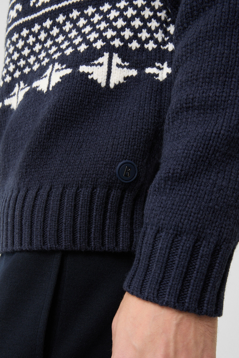 Lucian Sweater in Navy blue/White 3