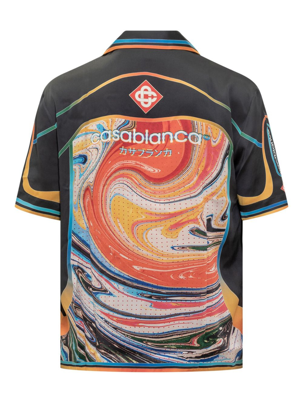 graphic-print silk shirt - 2