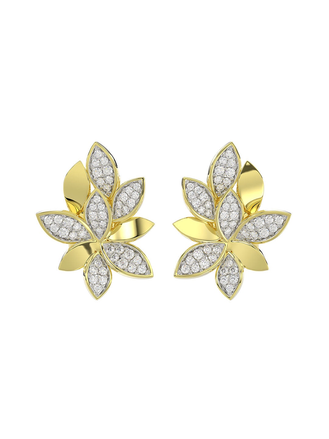 WILD FLOWER YELLOW GOLD EARRINGS - 1