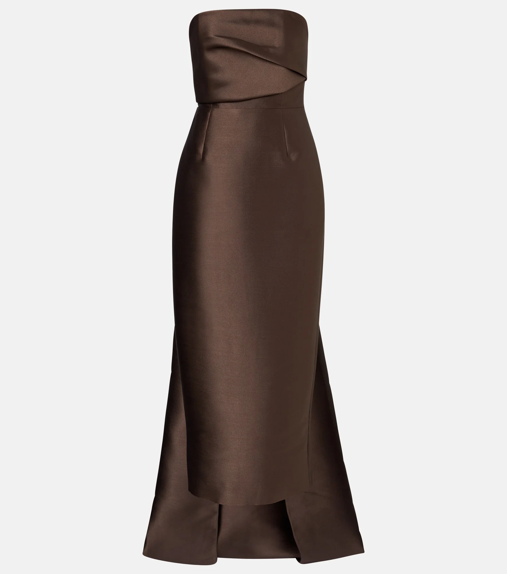 Kiki draped strapless satin cocktail dress - 1
