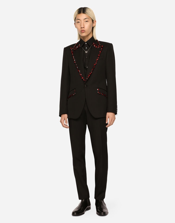 Wool Sicilia-fit suit with rhinestones - 8