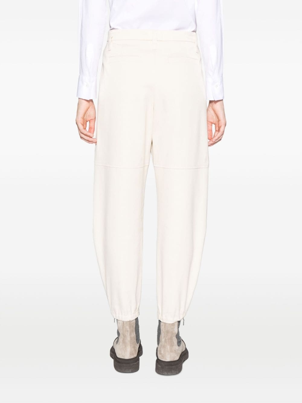 balloon-leg cotton trousers - 4