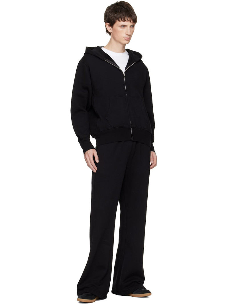 LES TIEN Black Heavyweight Bell Bottom Sweatpants outlook