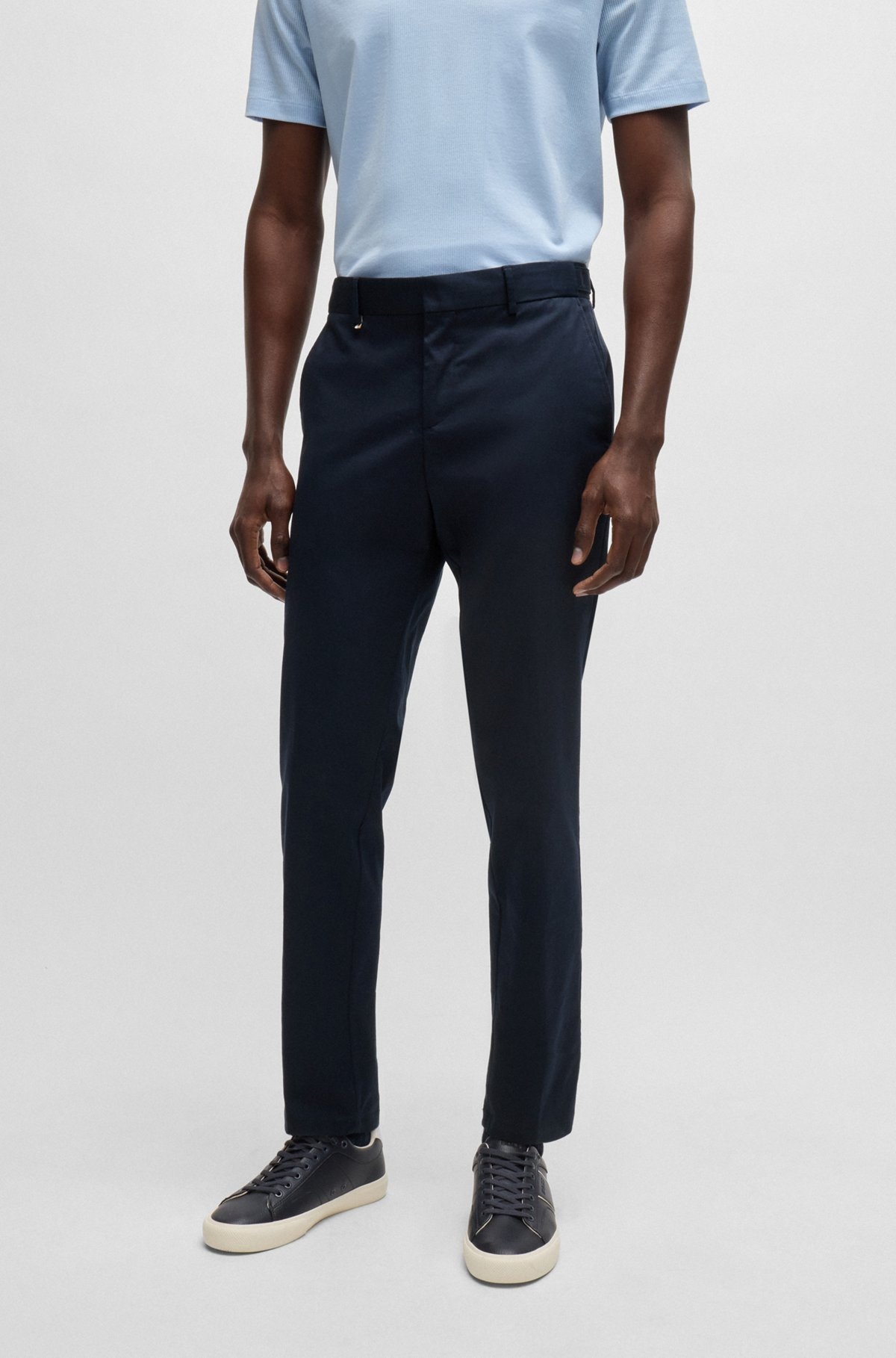 SLIM-FIT TROUSERS IN STRETCH COTTON - 2