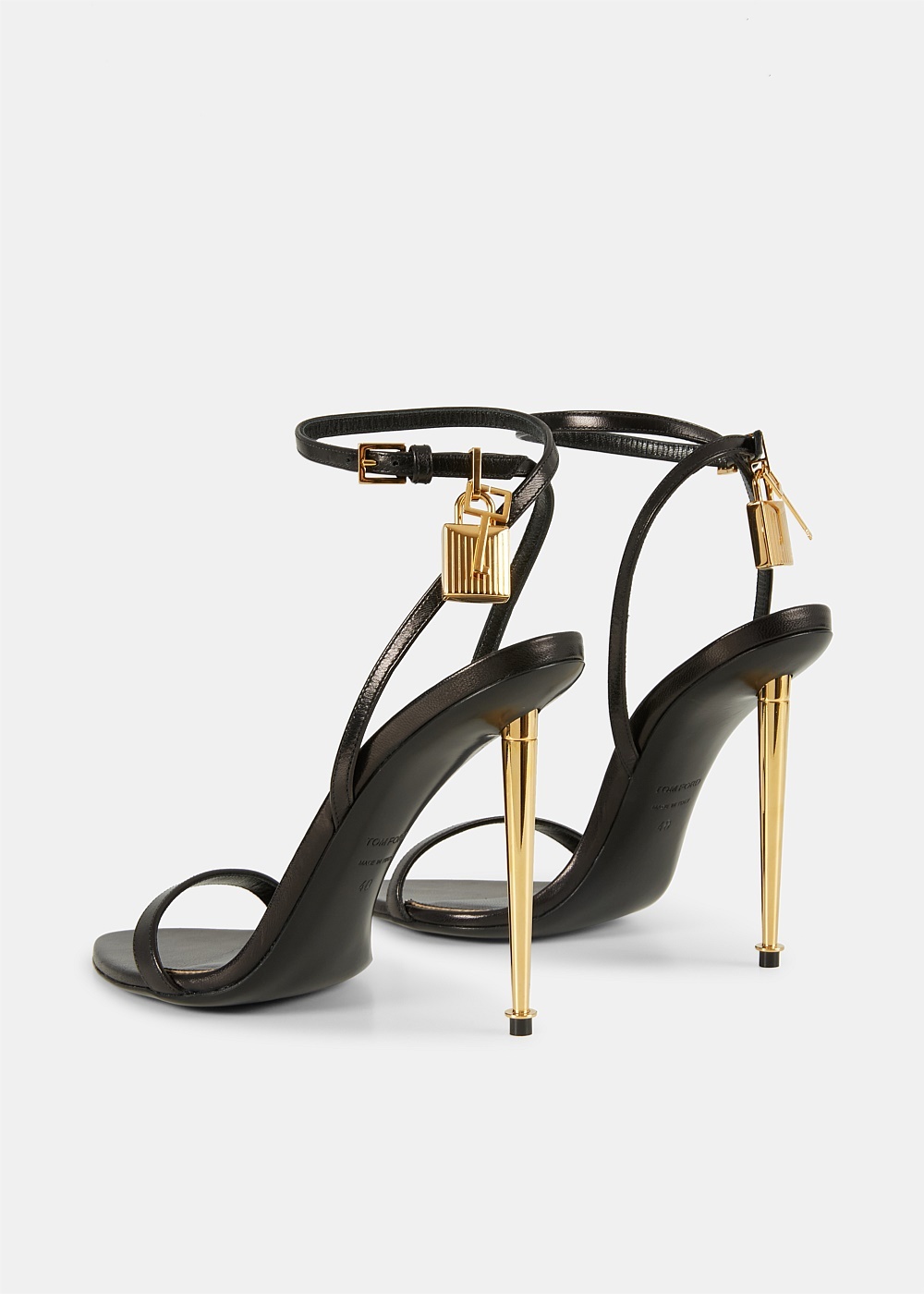 Black Pointy Padlock Sandal - 3