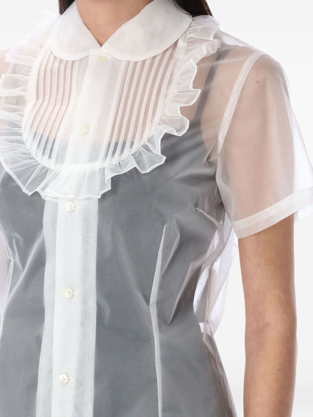 ruffled sheer shirt - 3