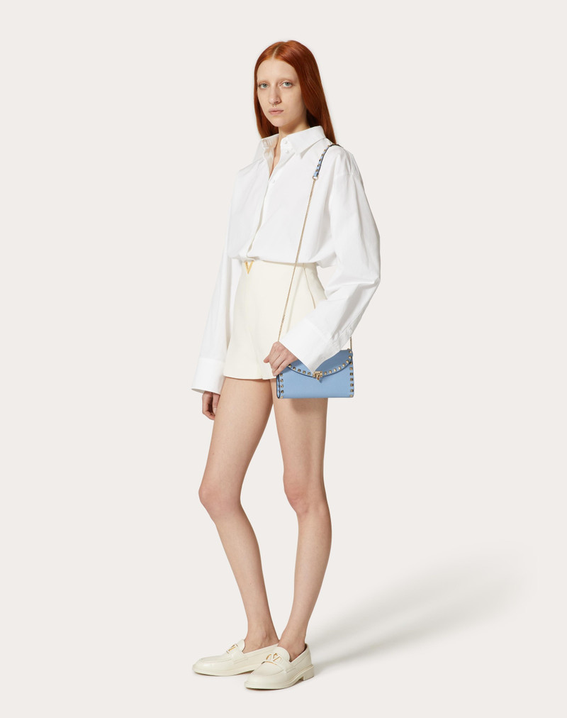 ROCKSTUD WALLET WITH CHAIN IN GRAINY CALFSKIN 2