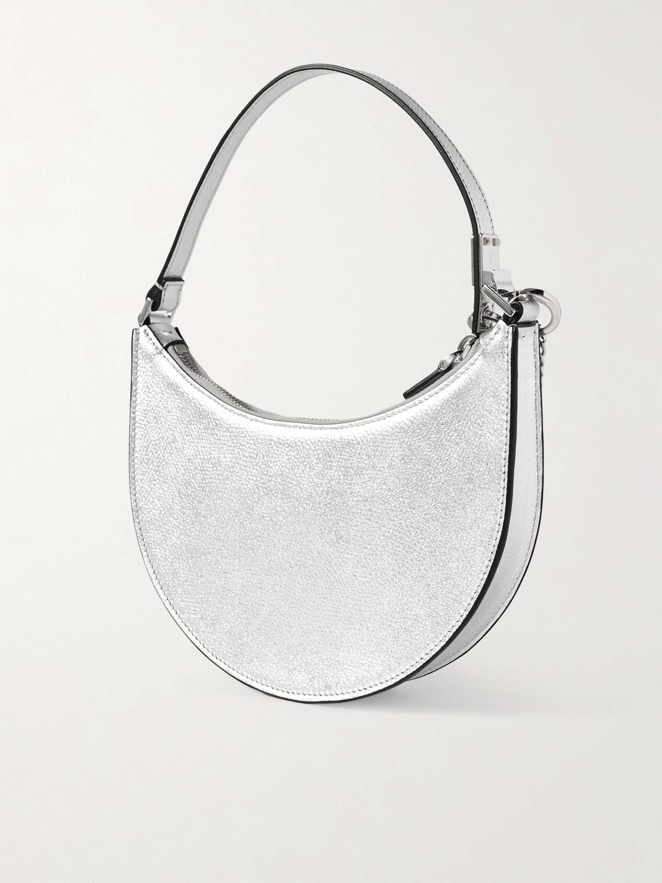 VLOGO mini metallic textured-leather shoulder bag - 3