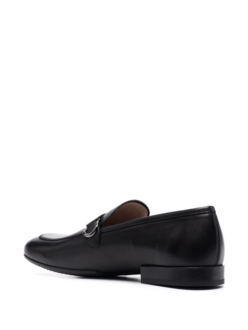 square-toe polished-finish loafers - 3