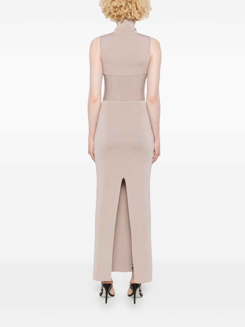 corset knitted maxi dress - 4