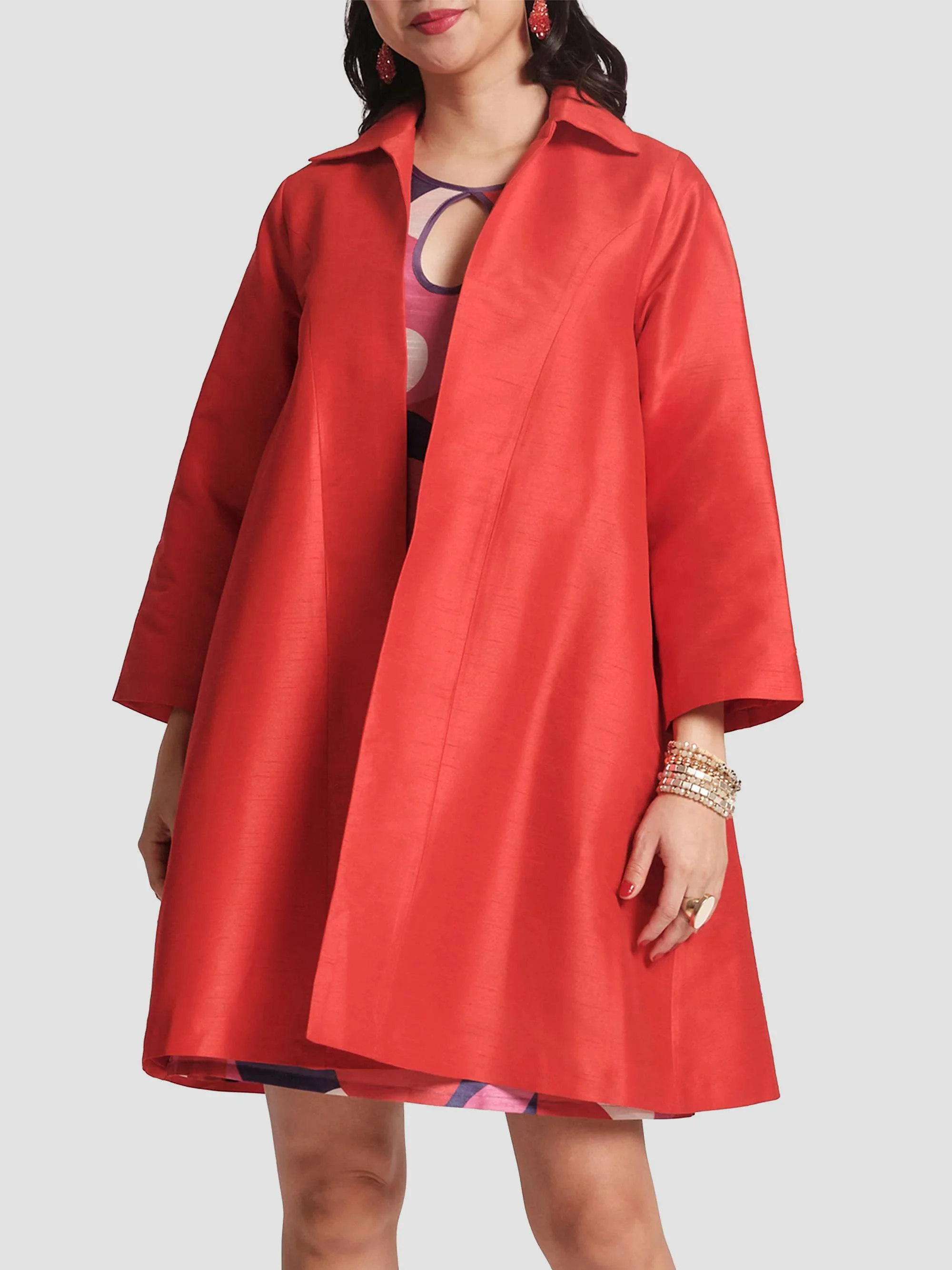 Women's Charlotte Open-Front Topper Jacket - Red - 1