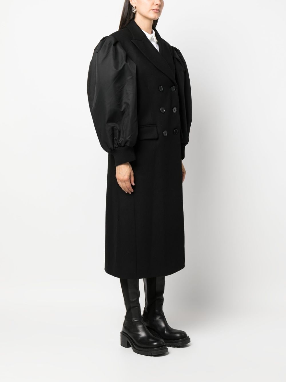 double-breasted wool-blend coat - 3