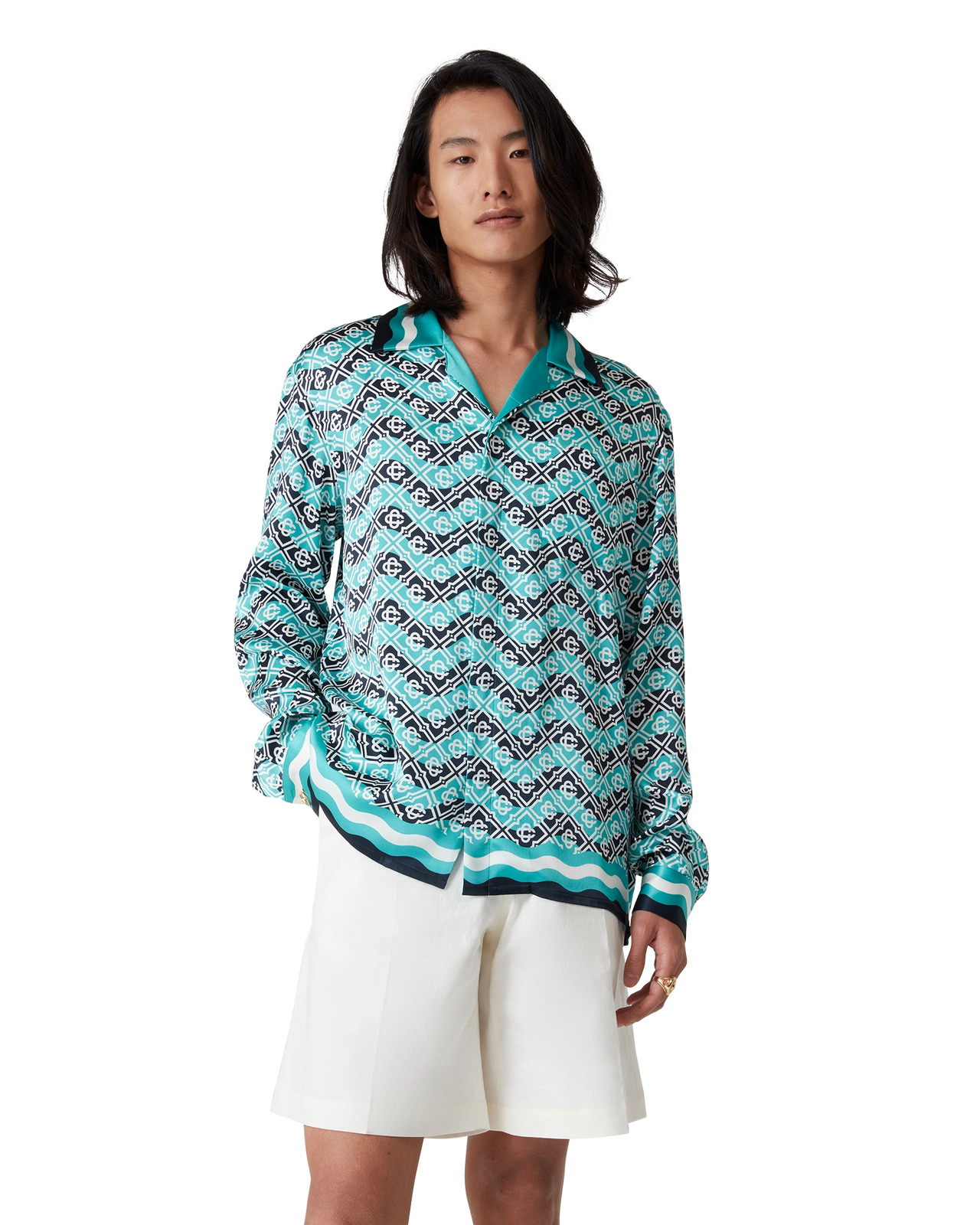Monogram Wave Silk Shirt | Casablanca Paris - 4