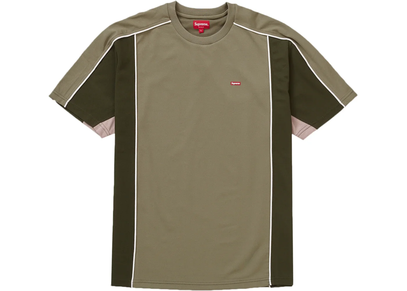 Supreme Mesh Panel S/S Top Light Olive - 1