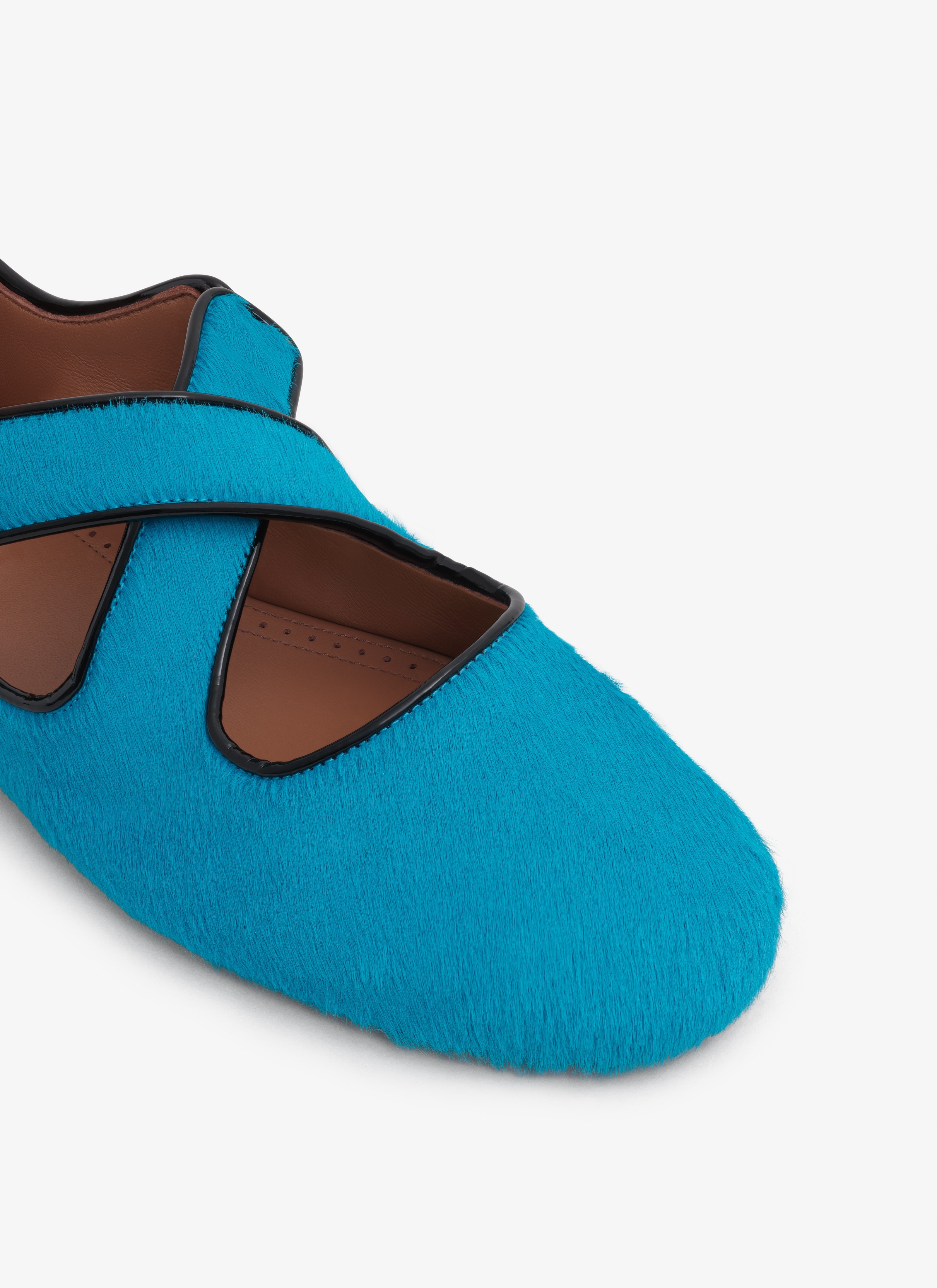 CRISS CROSS BALLET FLATS IN HAIRCALF - 4