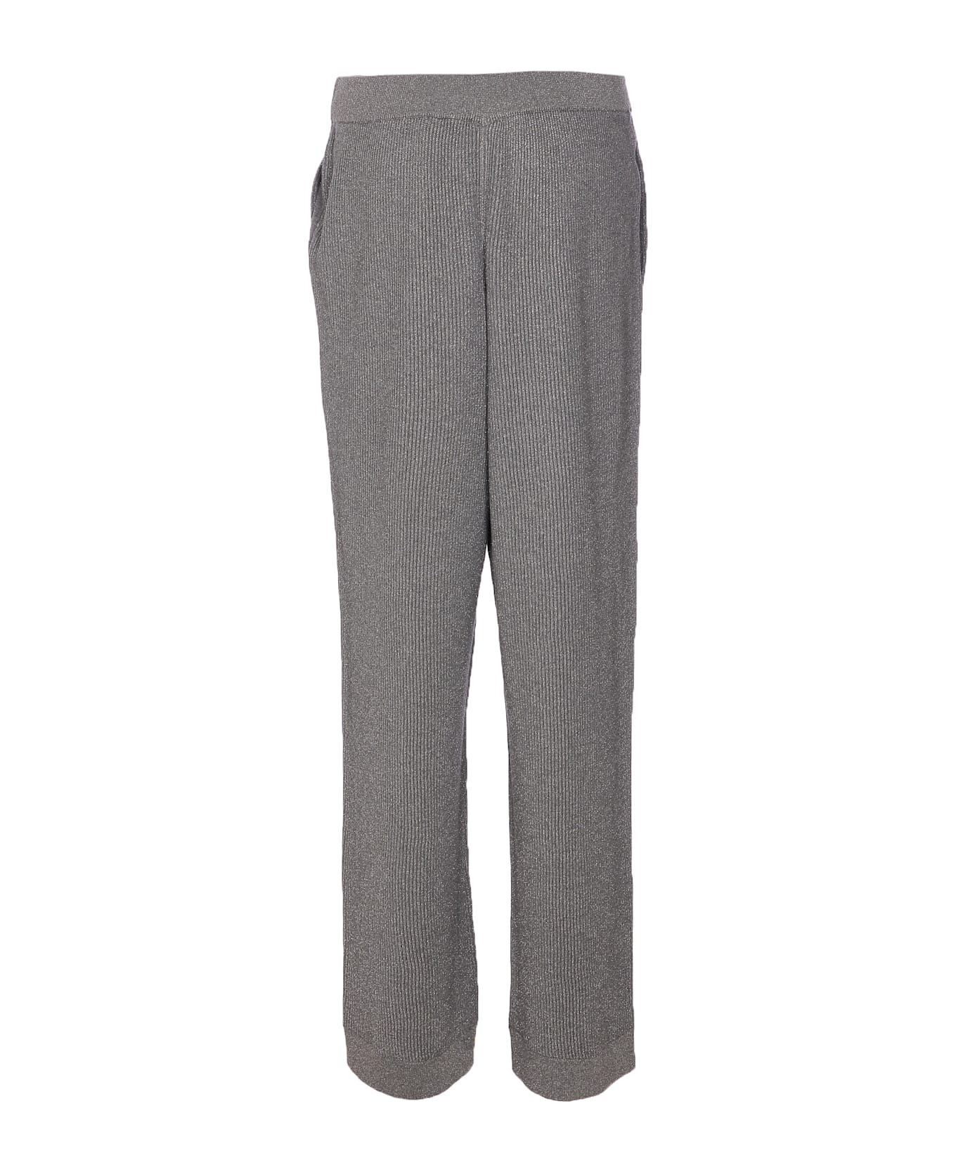 Vanise' Sparkling Knitted Trousers In English Rib - 2