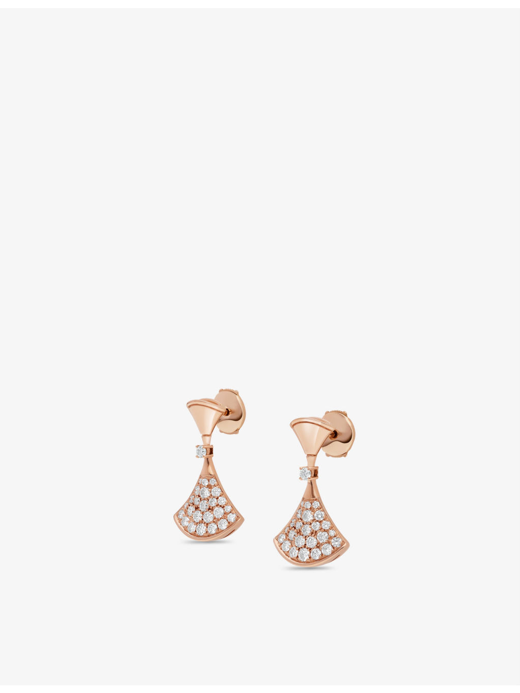 DIVAS' DREAM 18ct rose gold and pavé diamond earrings - 3