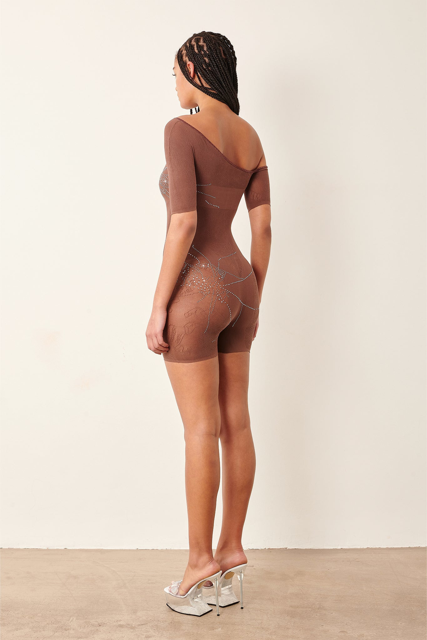 VANDERVOORT PLAYSUIT RHINESTONE IN OLD MONEY BROWN - 5