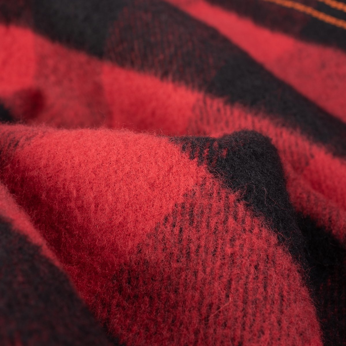 IHSH-244-RED Ultra Heavy Flannel Buffalo Check Work Shirt Red/Black - 7