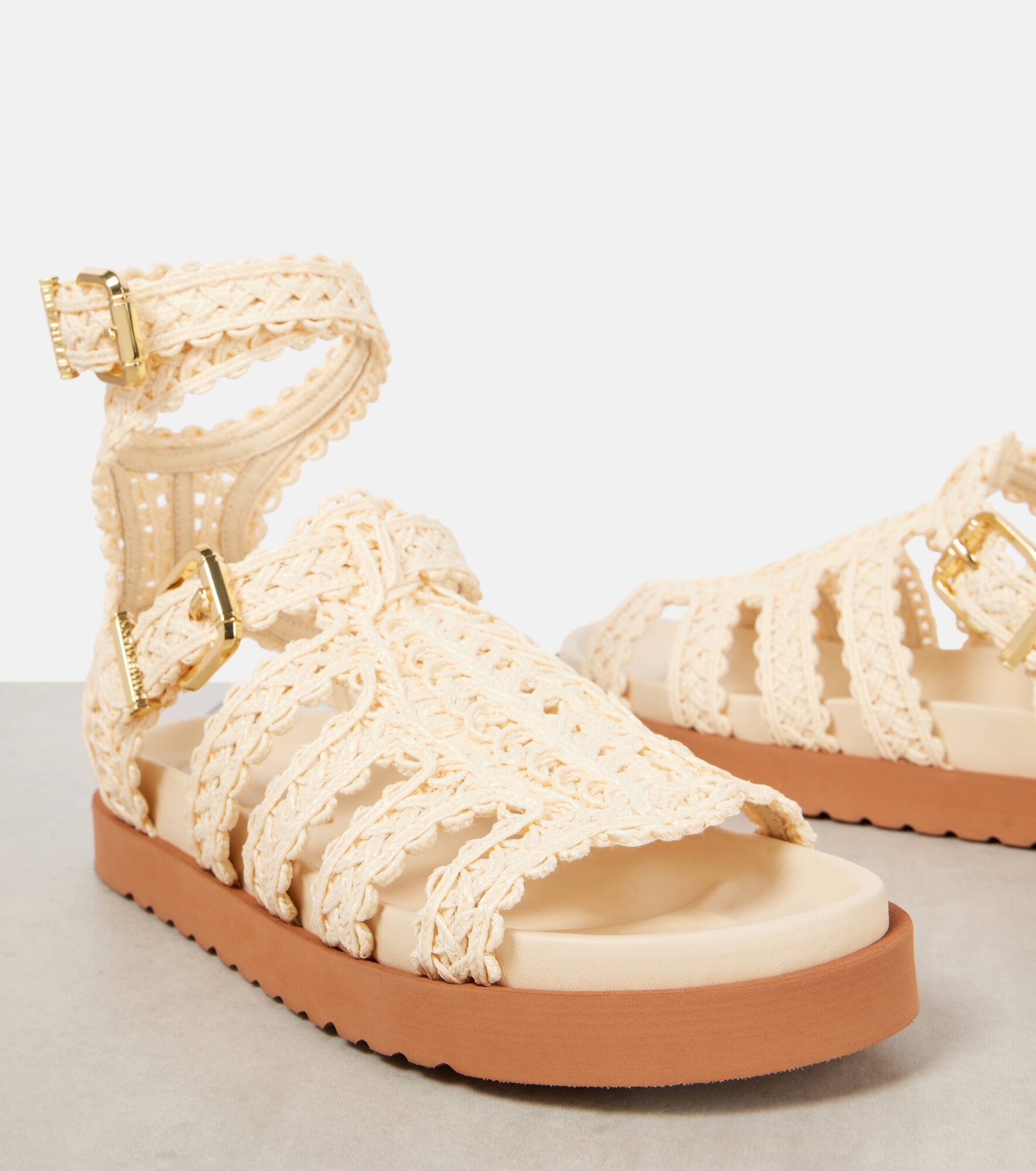 Goldie raffia gladiator sandals - 5