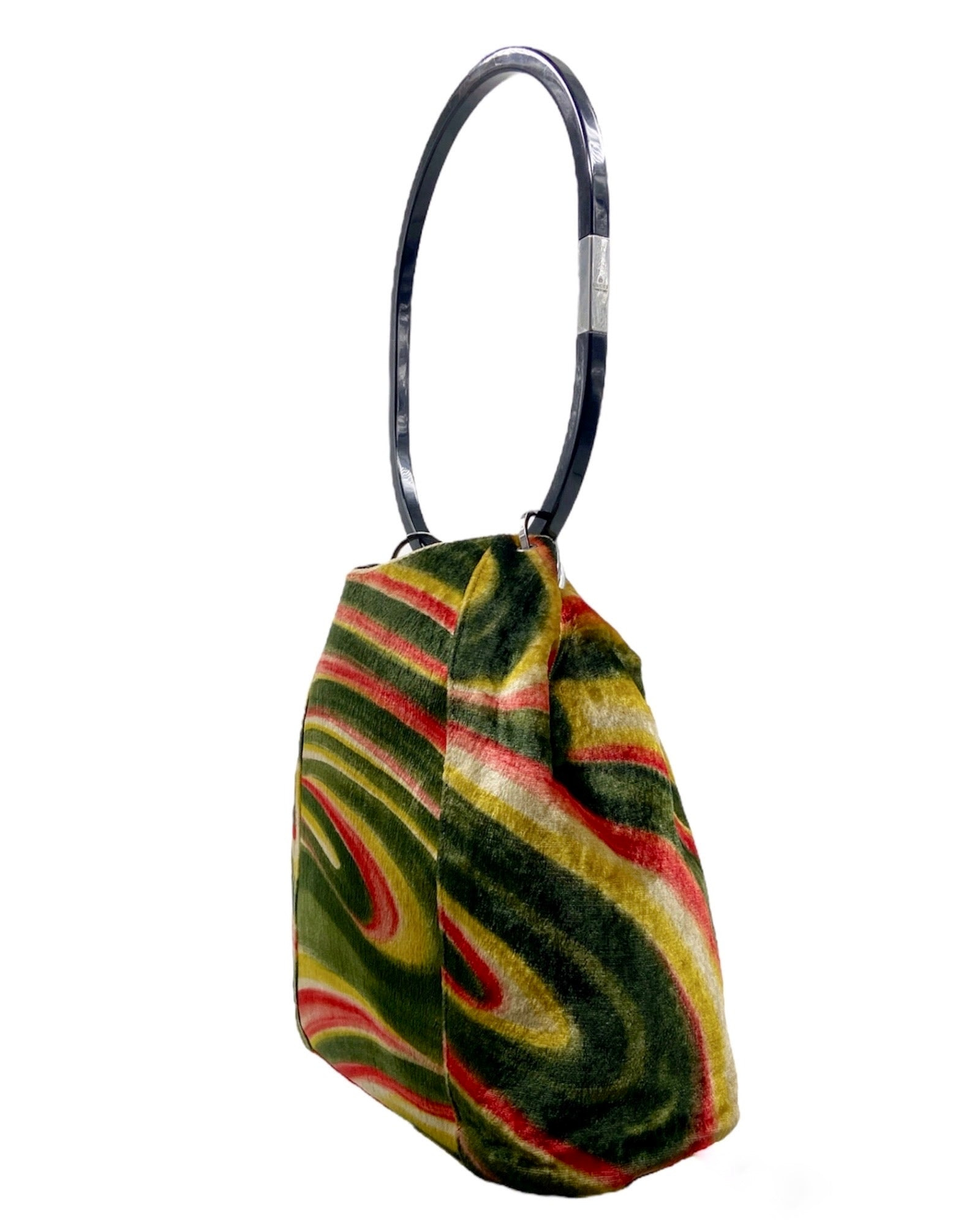 Gucci Fall 1999 Tom Ford Psychedelic Swirl Silk Velvet Ring Bucket Bag - 5