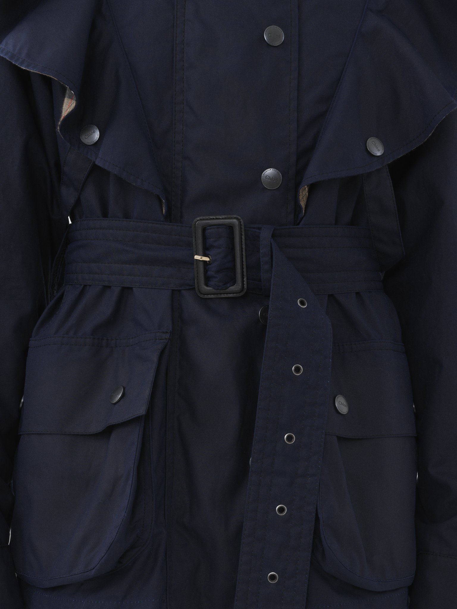 BARBOUR FOR CHLOÉ "DUSTYN" RUFFLED JACKET - 5