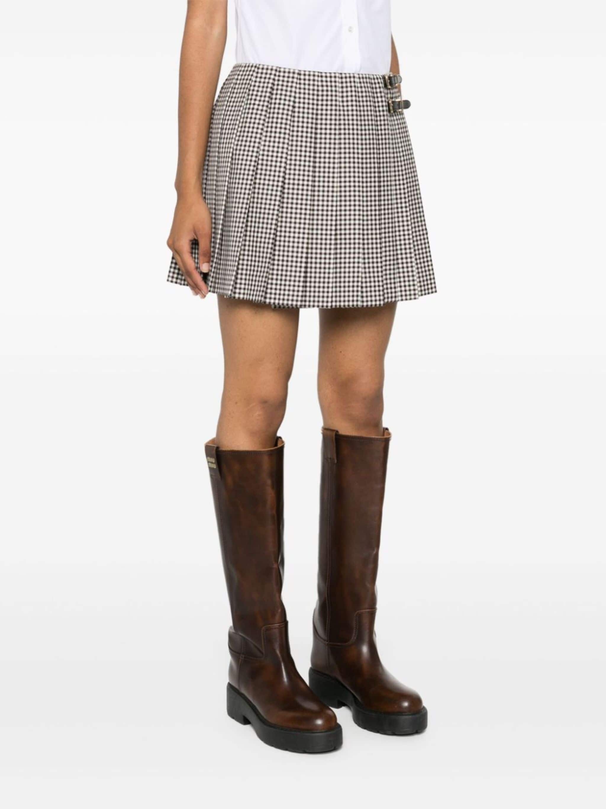 Checked Pleated Miniskirt - 3