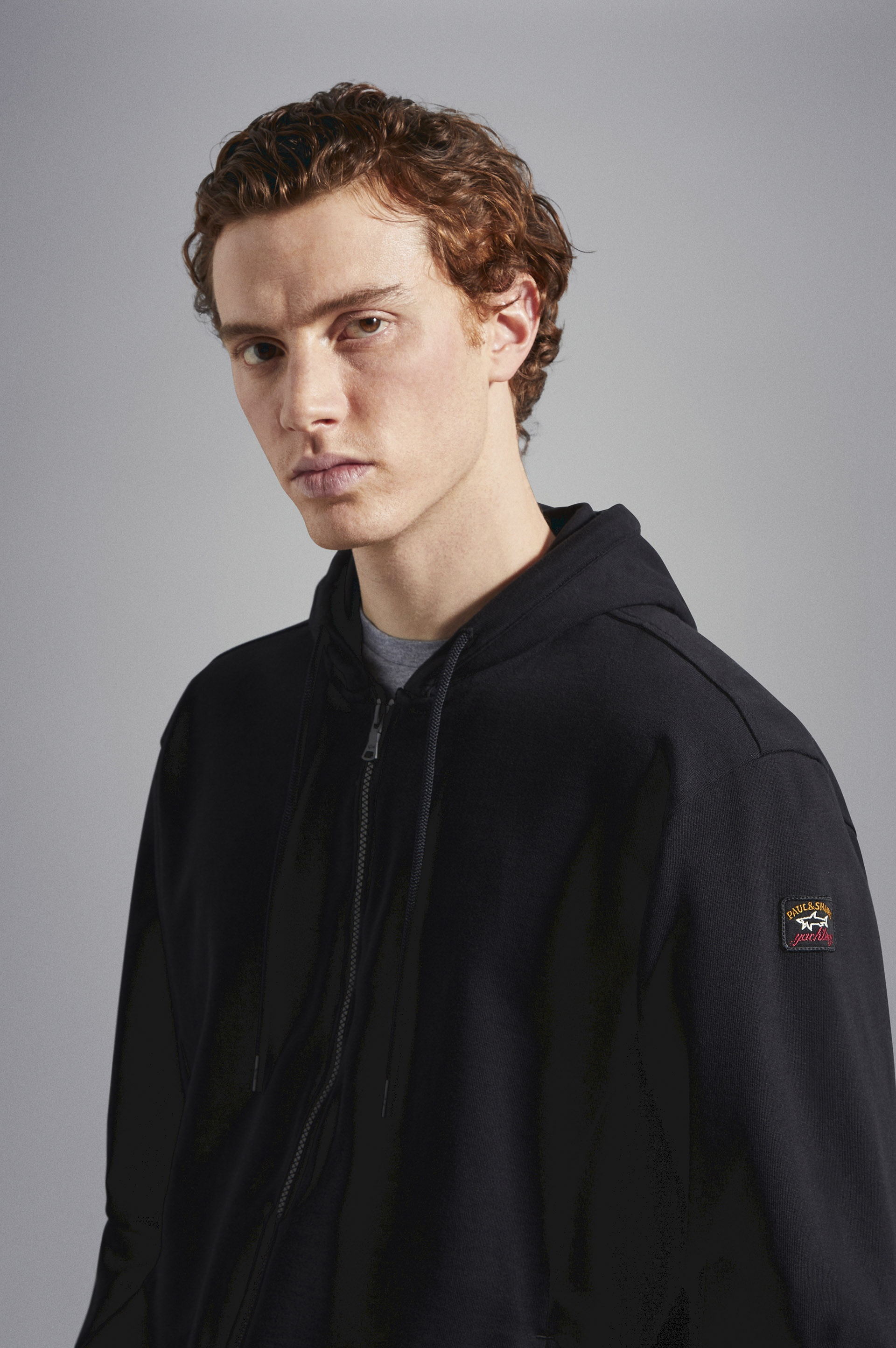 COTTON FULL ZIP SWEATSHIRT WITH ICONIC BADGE - 4