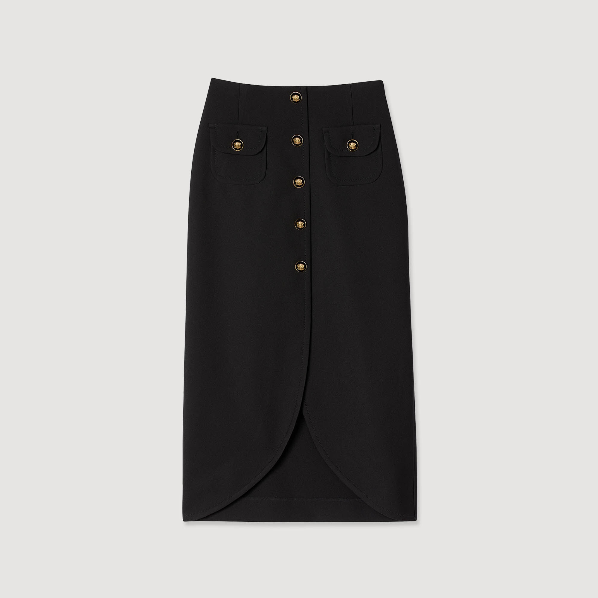 BUTTONED MIDI SKIRT - 6