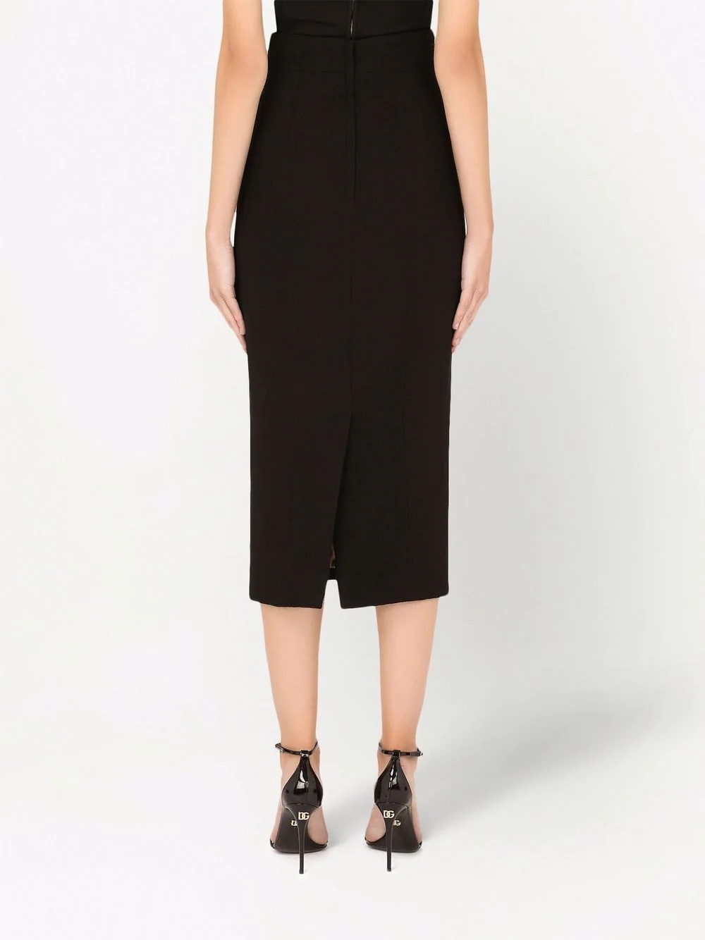 fitted virgin wool skirt - 4