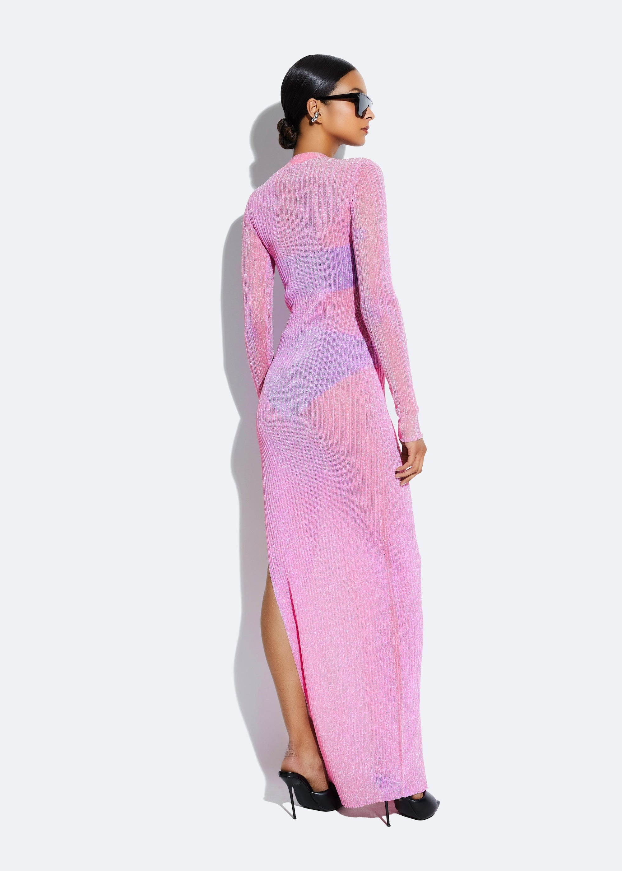 Sheer Metallic Dress - 3