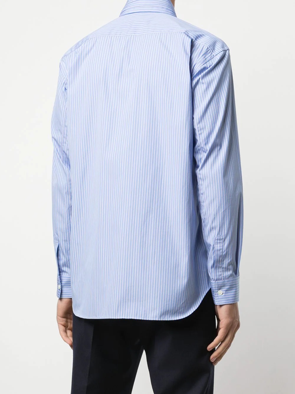 strap-detail striped shirt - 4