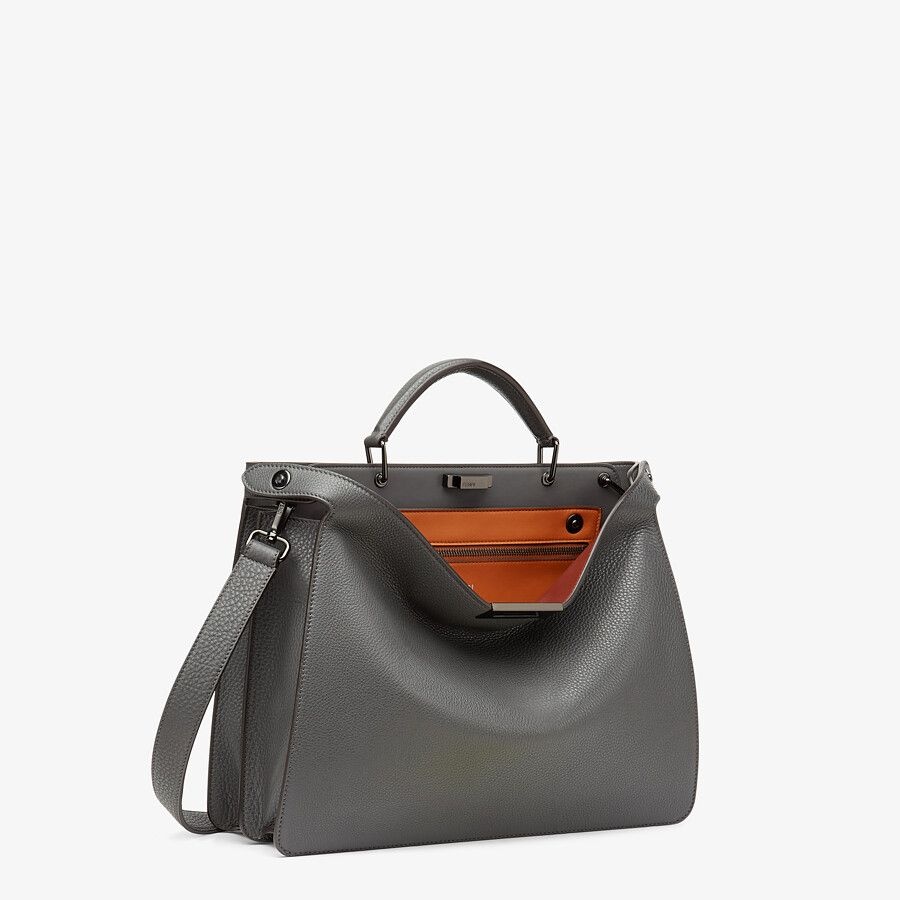 Gray leather bag - 3