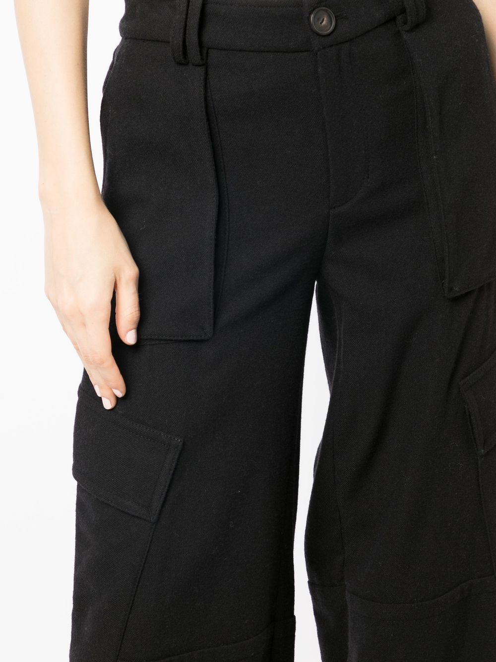 flannel wide-leg trousers - 5