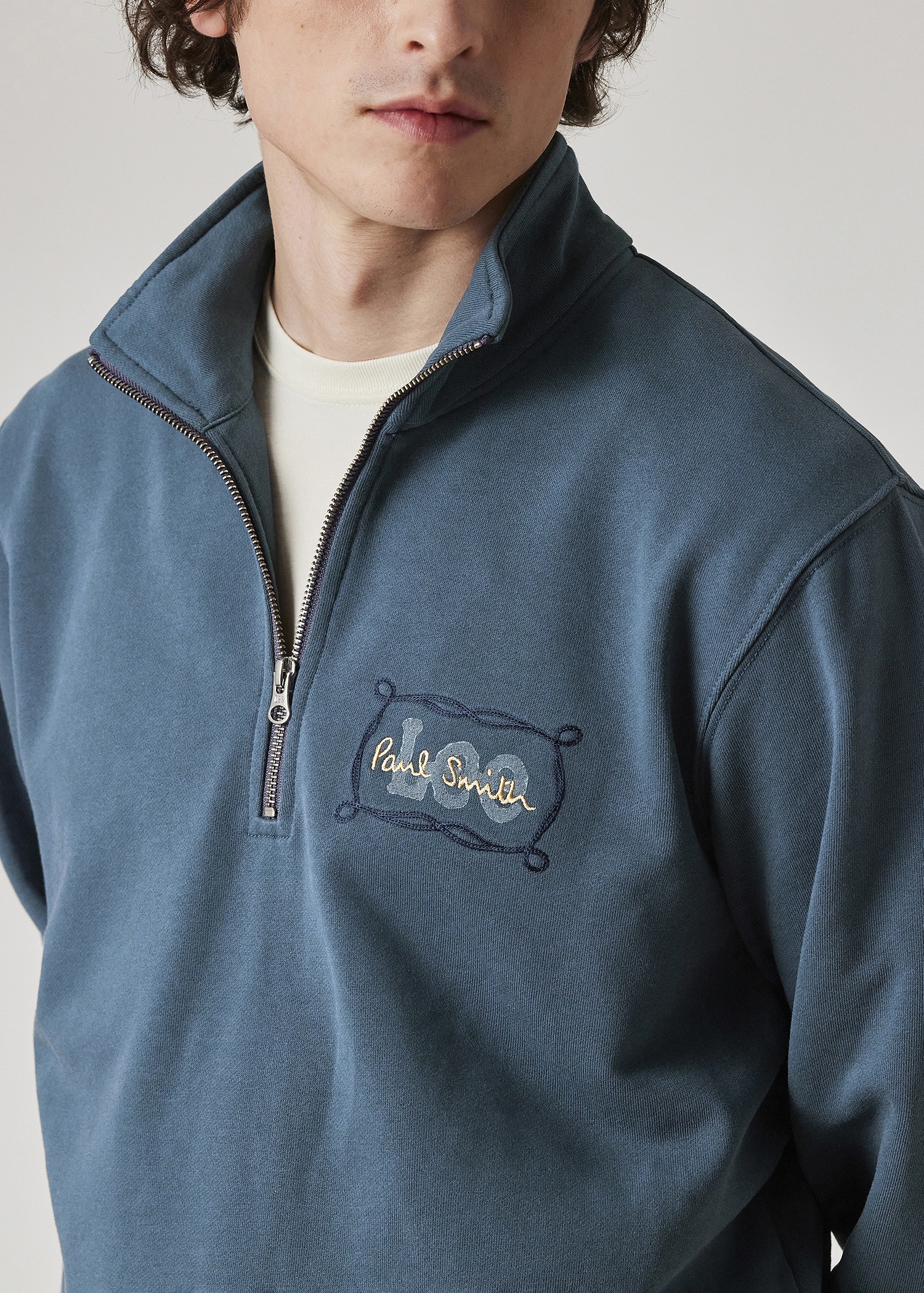 Paul Smith + Lee® Dark Blue Quarter Zip Sweatshirt - 5