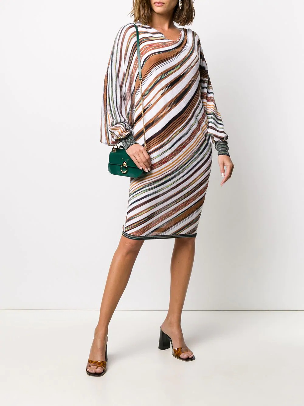 diagonal stripe knit dress - 2