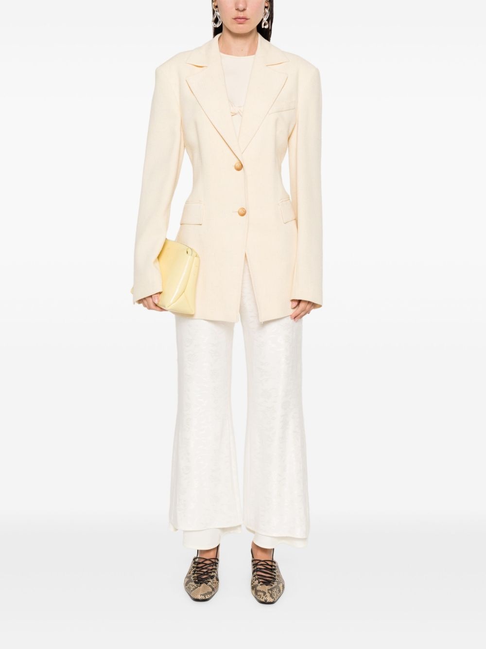 flower-jacquard trousers - 2