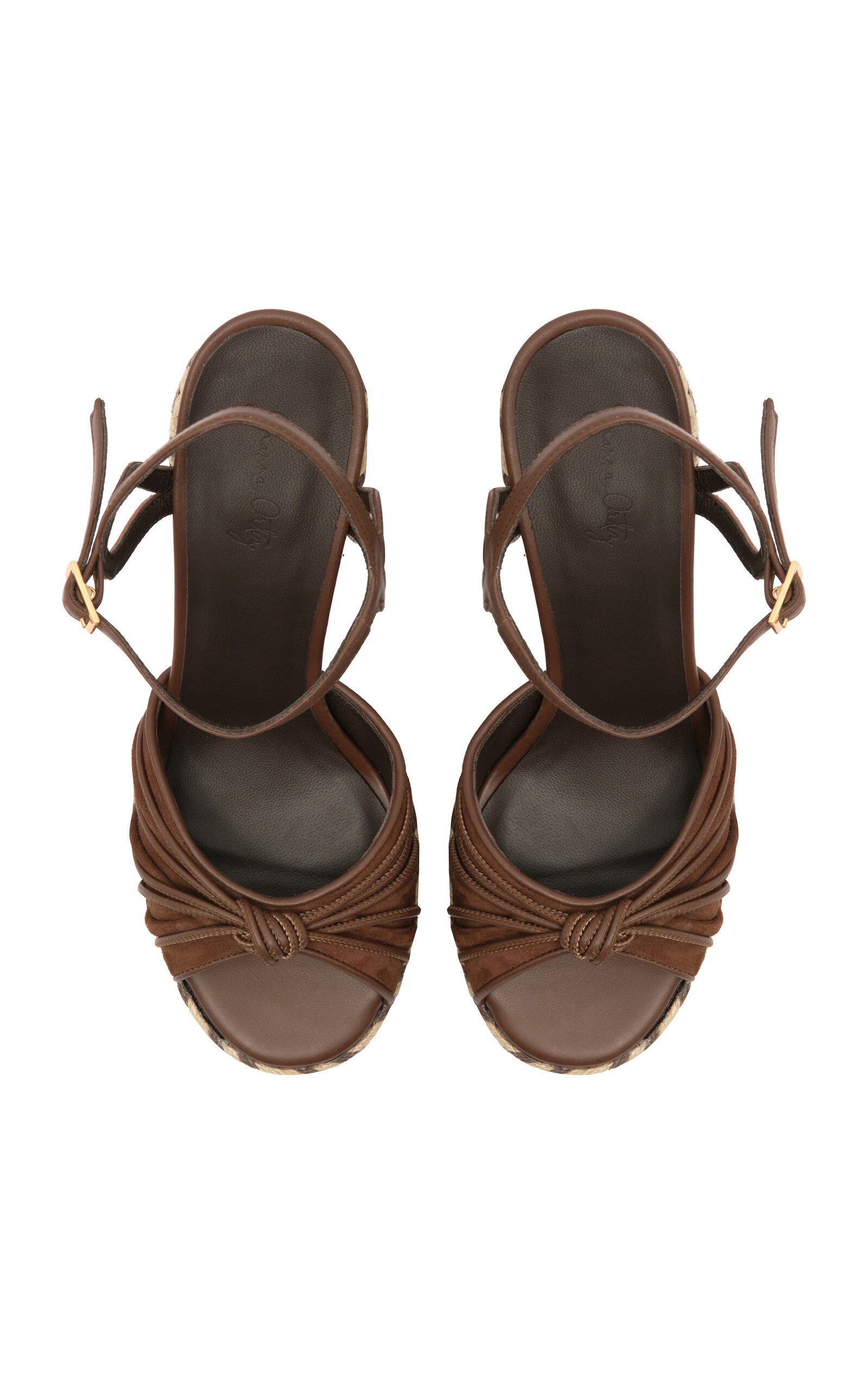 Seville Rhythms Leather and Palm Platform Sandals brown - 2