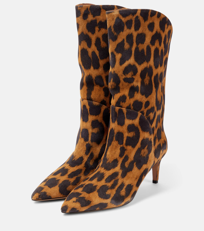 Gaia 60 leopard-print suede boots 4