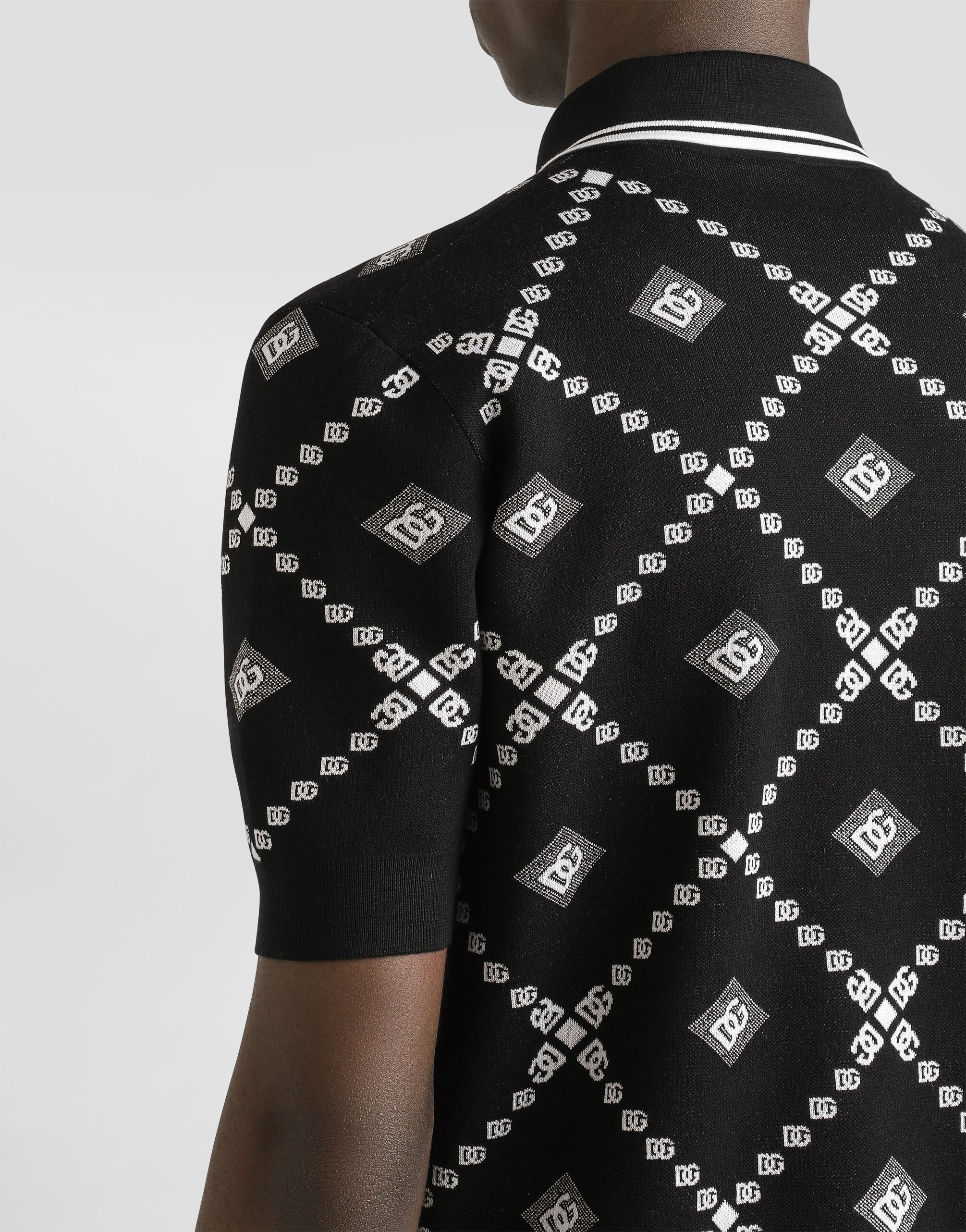 Jacquard piqué polo shirt - 5