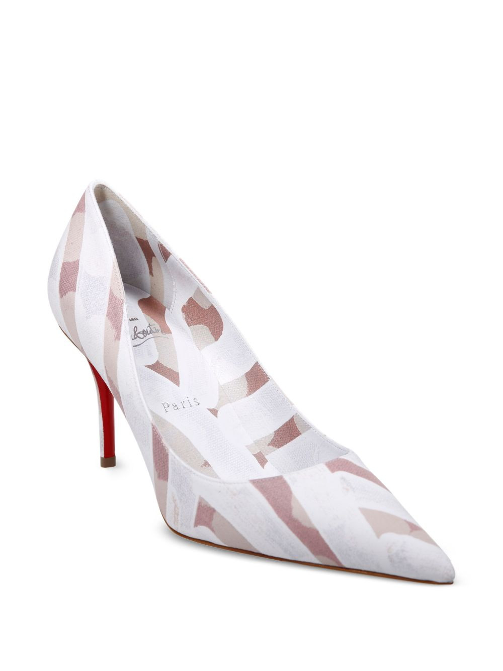 100mm striped-pattern pointed-toe pumps - 2